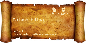 Maloch Edina névjegykártya